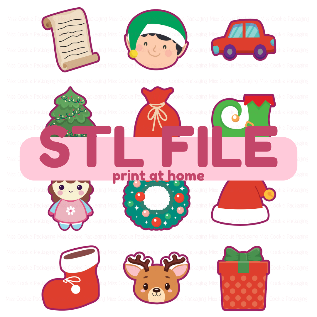 SWS STL Full set STL FILE - Digital ONLY - Santa’s Workshop -12pc Cookie Cutter Set - Image 1