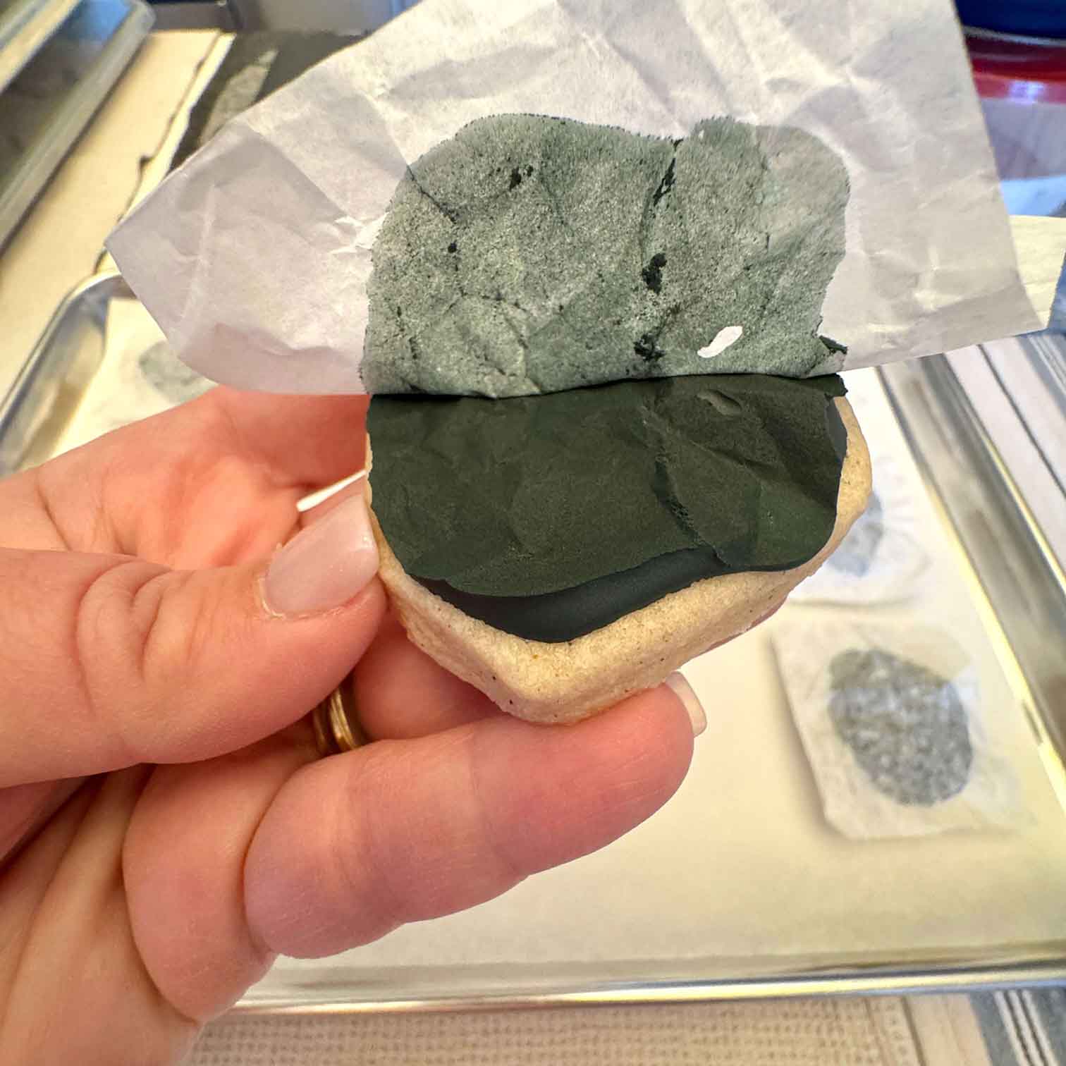 Coal Cookie with Parchment Paper