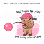 Capy Valentine’s Day Die Cut Cookie Card – Set of 25 Printed 6" x 6.5" Cookie Cards - Image 2