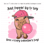 Capy Valentine’s Day Die Cut Cookie Card – Set of 25 Printed 6" x 6.5" Cookie Cards - Image 3