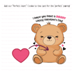 Beary Valentine’s Day Die Cut Cookie Card – Set of 25 Printed 5" x 7" Cookie Cards - Image 2