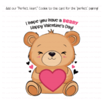 Beary Valentine’s Day Die Cut Cookie Card – Set of 25 Printed 5" x 7" Cookie Cards - Image 3