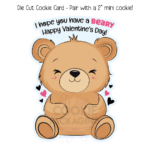 Beary Valentine’s Day Die Cut Cookie Card – Set of 25 Printed 5" x 7" Cookie Cards - Image 4