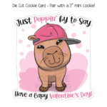 Capy Valentine’s Day Die Cut Cookie Card – Set of 25 Printed 6" x 6.5" Cookie Cards - Image 4