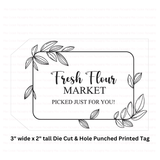 Fresh Flour "Fresh Flour Market" Gift Tag Shaped Die Cut Tag – 25 Printed 3" x 2" Tags - Image 1