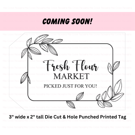 Fresh Flour "Fresh Flour Market" Gift Tag Shaped Die Cut Tag – 25 Printed 3" x 2" Tags - Image 1