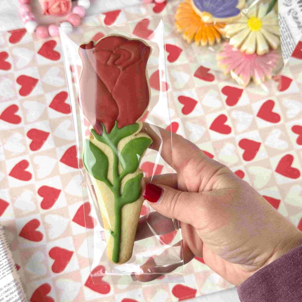 Rose Cookie in Heat Seal Bag