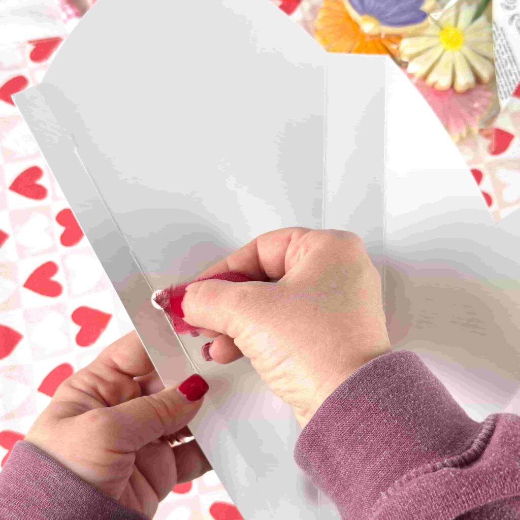 Adding Ribbon to a Cookie Flower Box