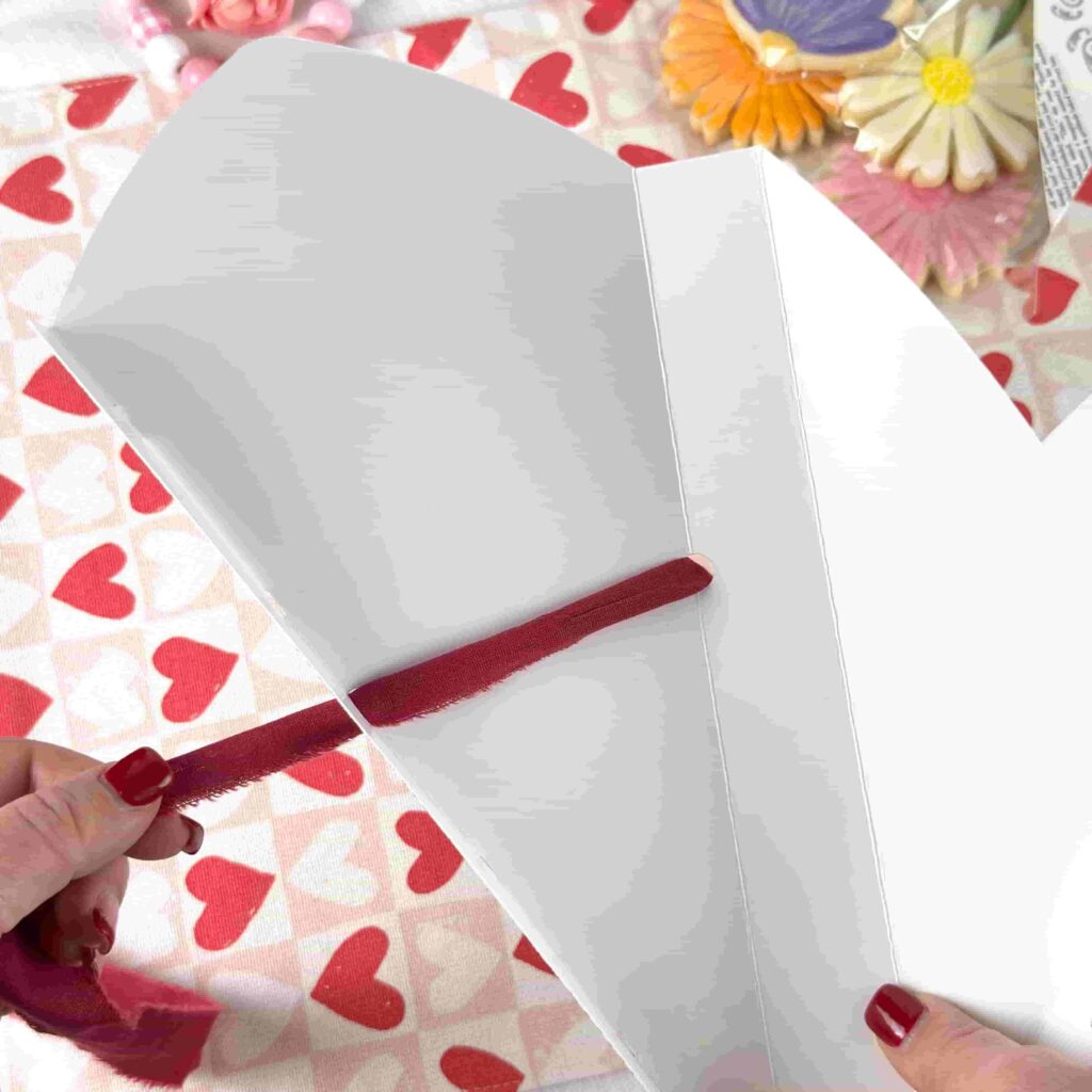 Adding Ribbon to a Cookie Flower Box