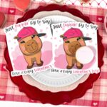 Capy Valentine’s Day Die Cut Cookie Card – Set of 25 Printed 6" x 6.5" Cookie Cards