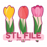 STL FILE - Digital ONLY - TULIPS - SET OF 3 - 6.875" tall Cookie Cutters