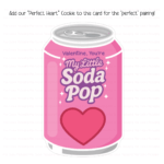 Valentine Youre My Little Soda Pop Cookie Card