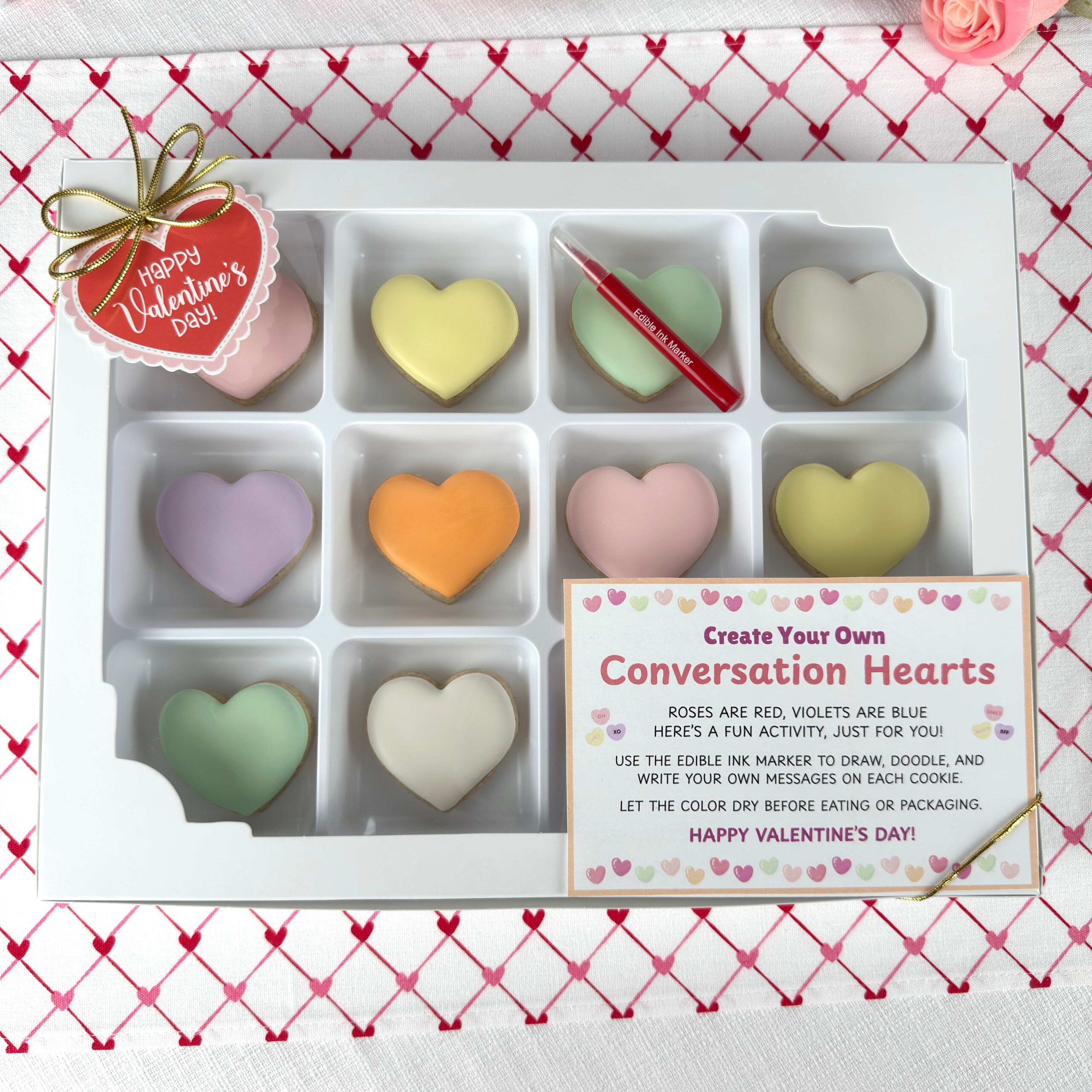 bento box with valentines