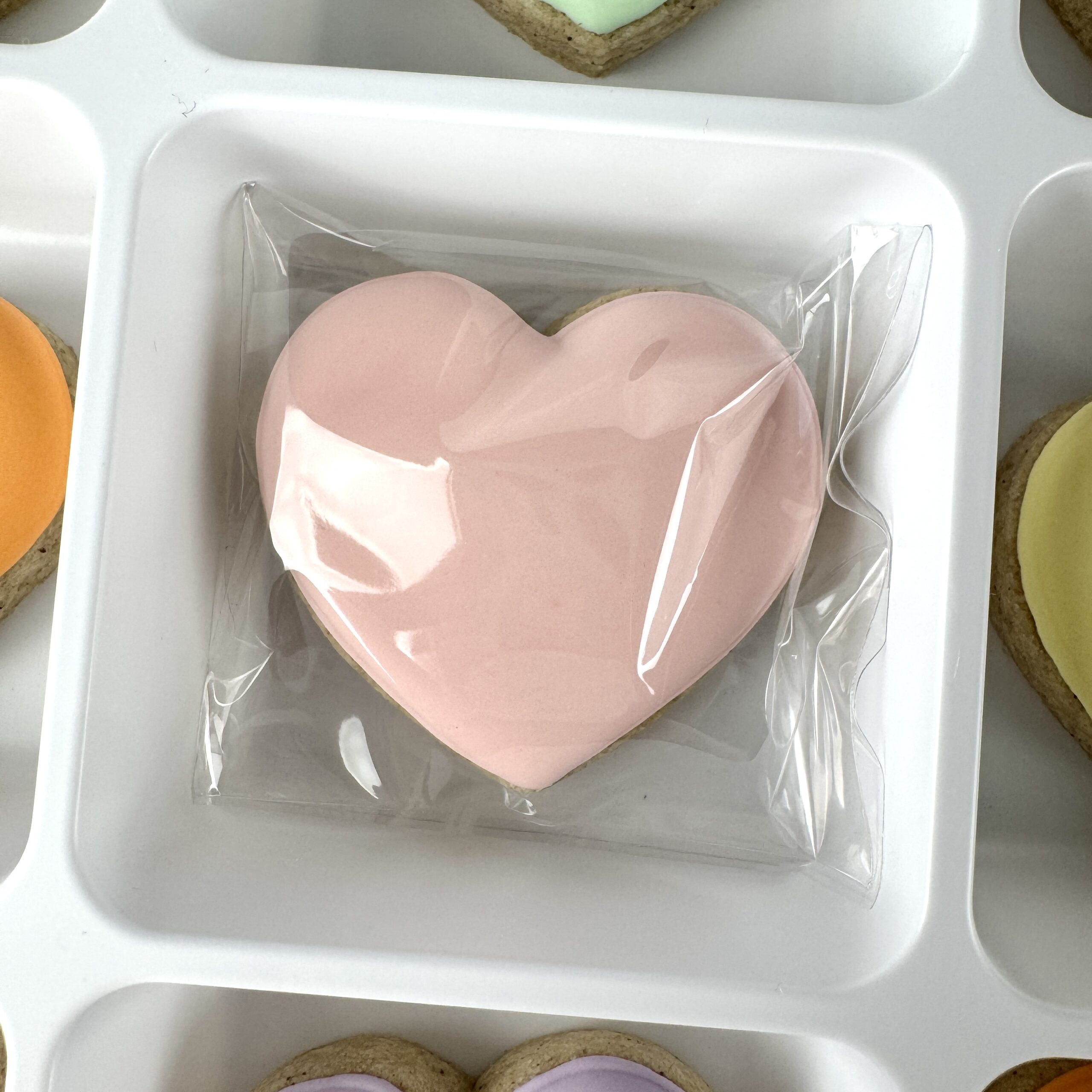 conversation heart cookie in bento box tray