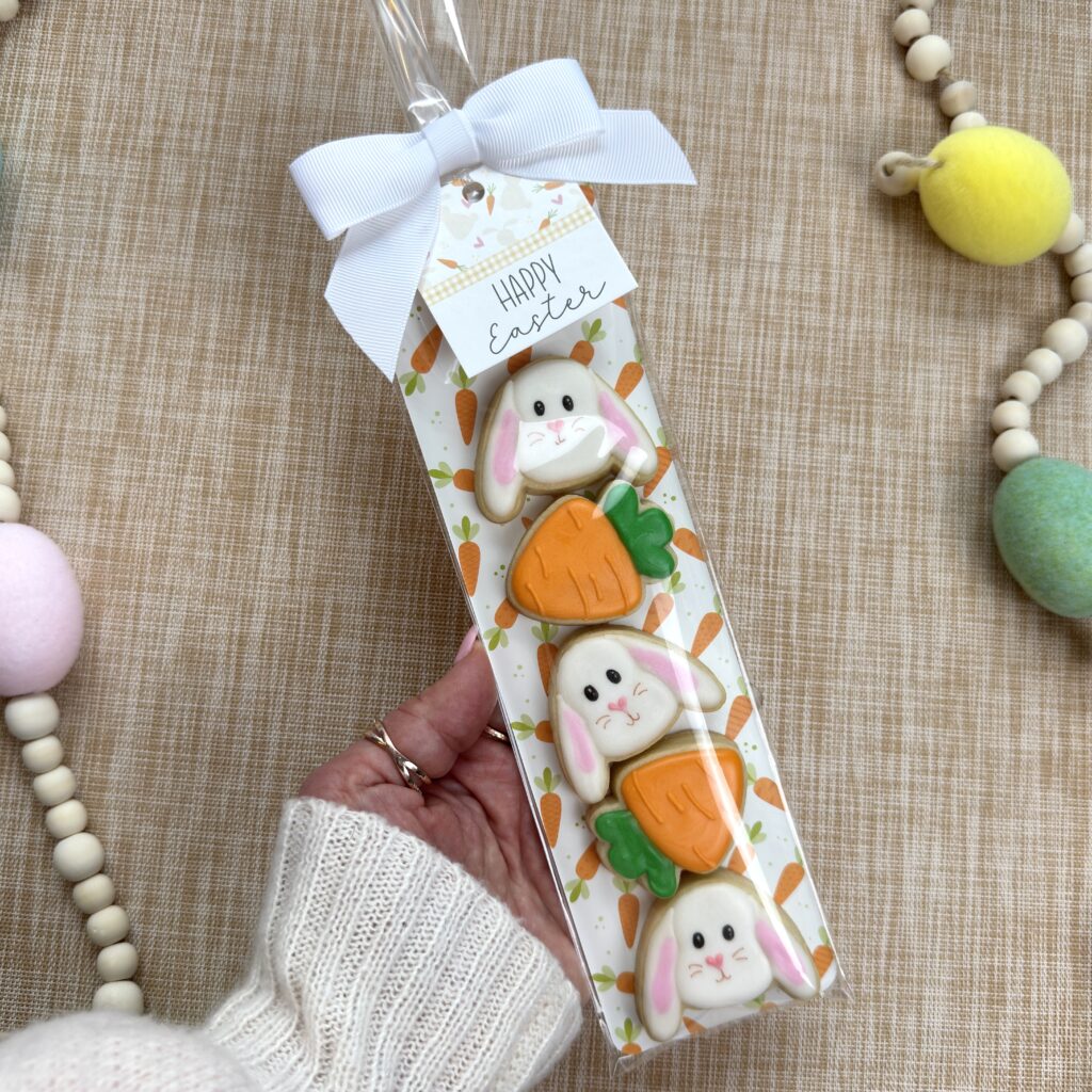 tall backer with easter tag and bow with mini easter cutters