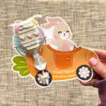 Bunny car cake pop card with egg cake pop