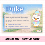 Springtime Cuties Character Card Duck