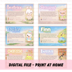Springtime Cuties Character Card Set