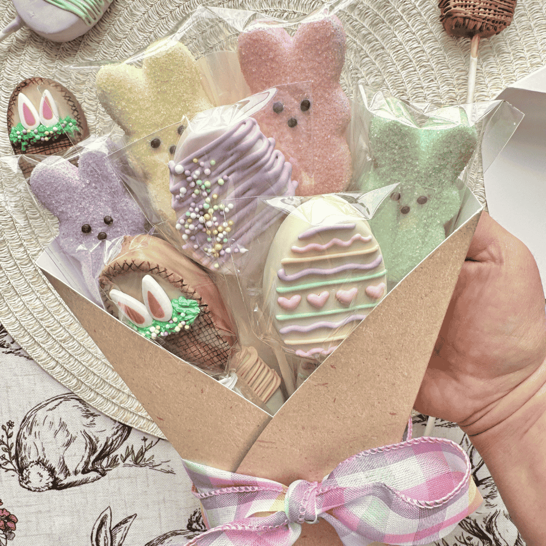 Kraft Bouquet Box With Cake Pops Easter