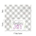 Gray Gingham Easter Joy Topper
