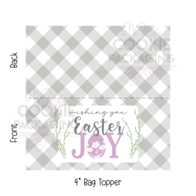 Gray Gingham Easter Joy Topper