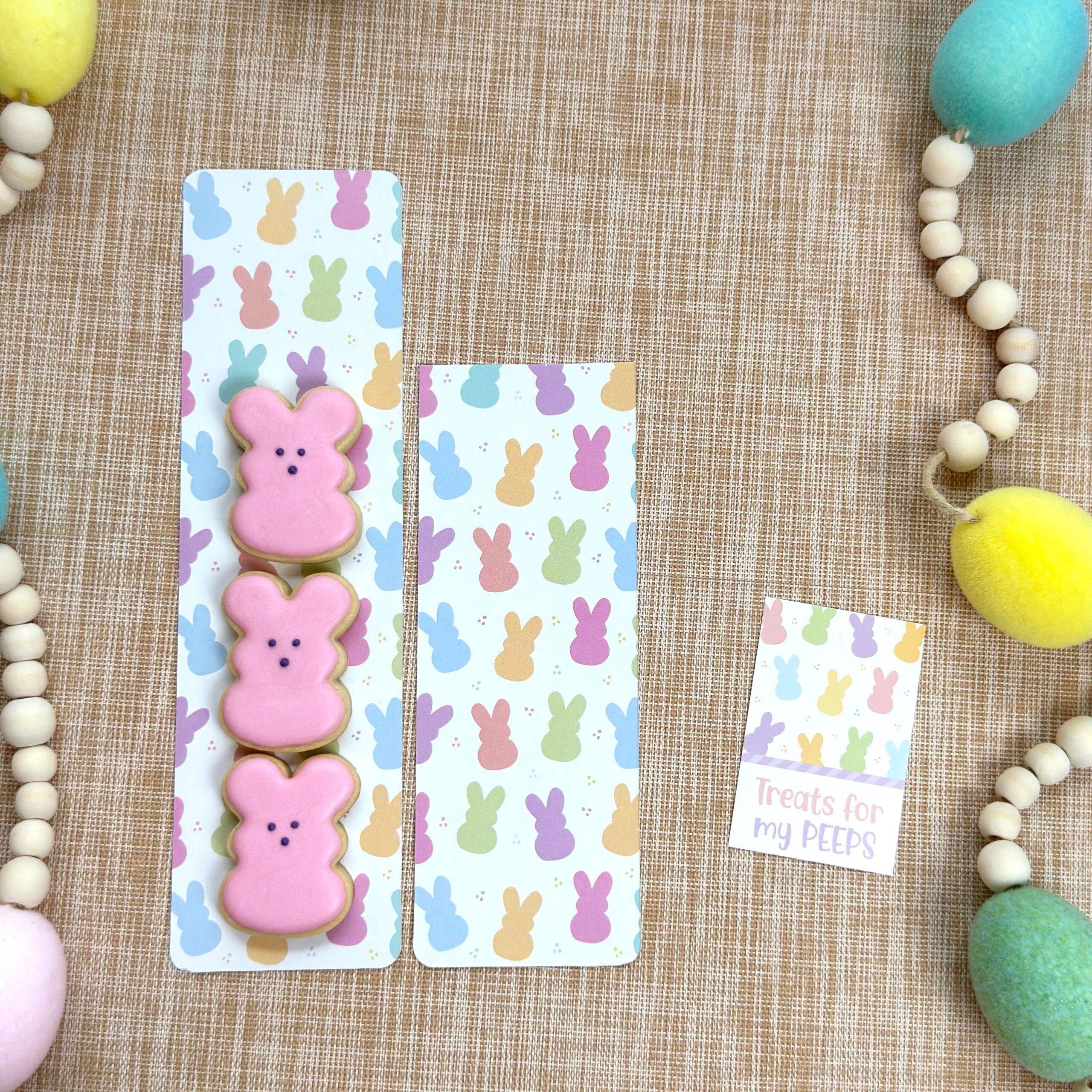 trimmed tall backer and mini peeps cookies