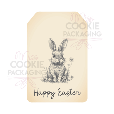 Vintage Bunny Happy Easter Tag