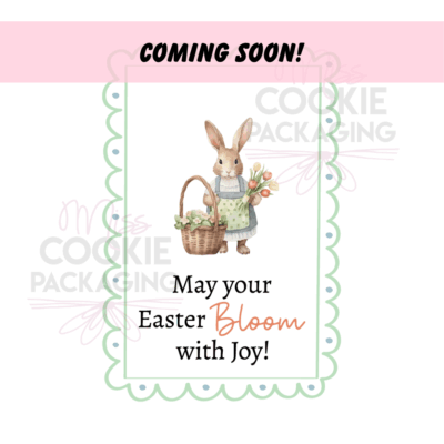 Vintage Rabbit Easter Bloom with Joy tag