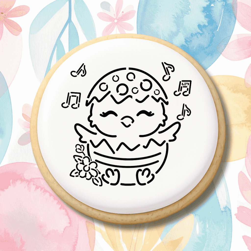 Chick In Egg Stencil Cookie Mockup