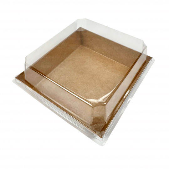 kraft box 3 Kraft Bakery Treat Box with Clear Lid