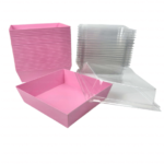 Pink Bakery Treat Box with Clear Lid
