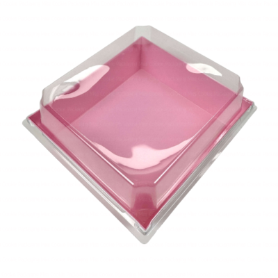 Pink Bakery Treat Box with Clear Lid