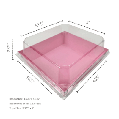 pink treat box with dimensions