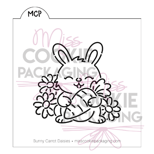 bunny carrot daisy stencil for PYO easter cookies