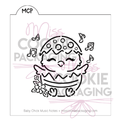 baby chick with music notes stencil
