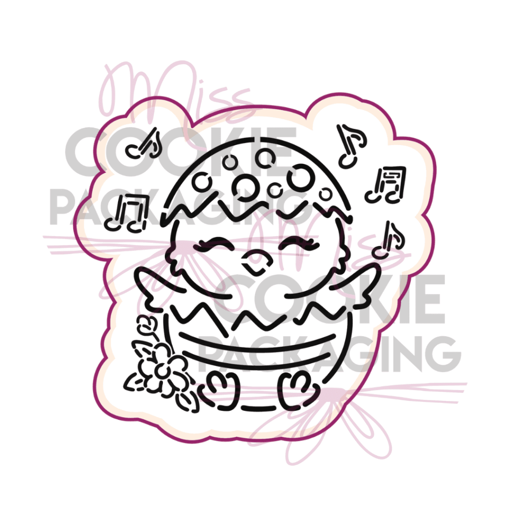 baby chick with music notes PYO cookie cutter