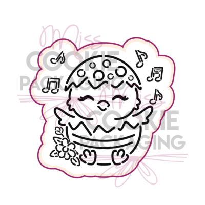 baby chick with music notes PYO cookie cutter