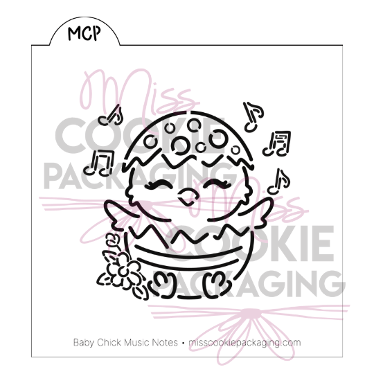 baby chick with music notes stencil