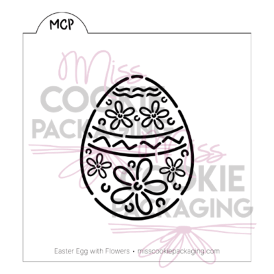 easter egg with flowers and lines PYO cookie stencil