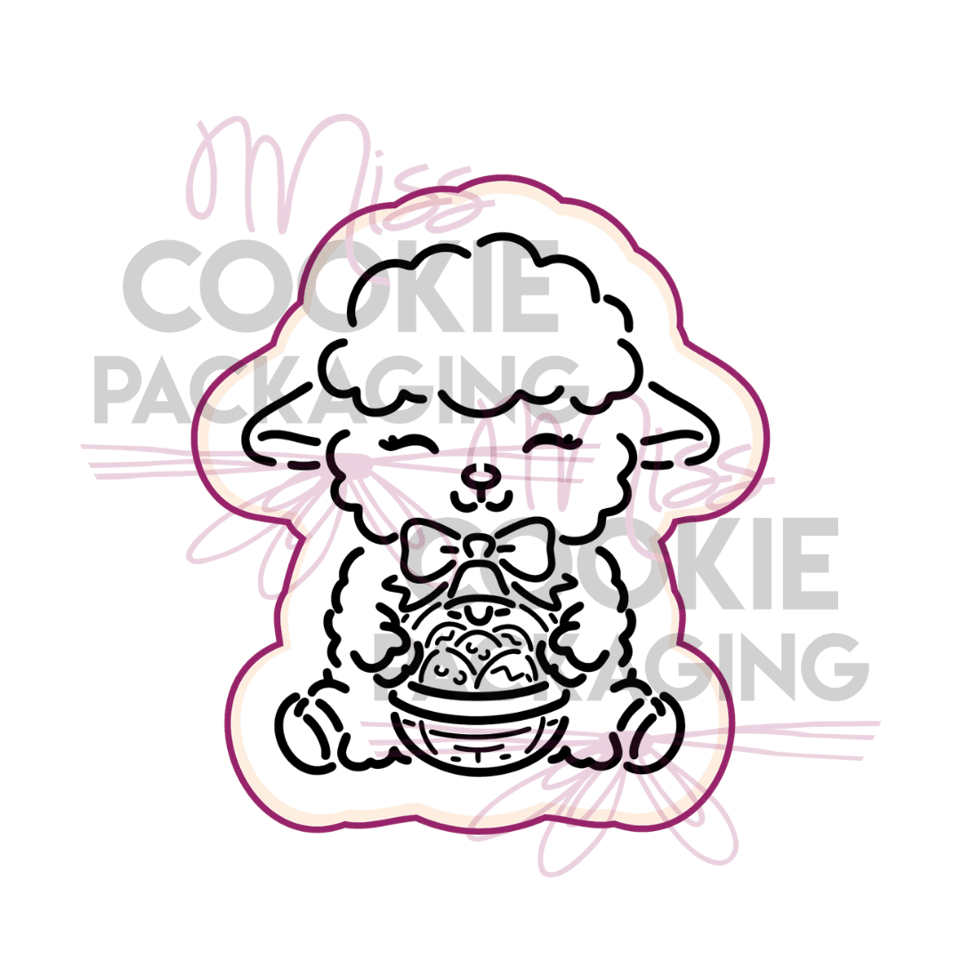 lamb stencil cutter (1) lamb with easter basket PYO cookie cutter