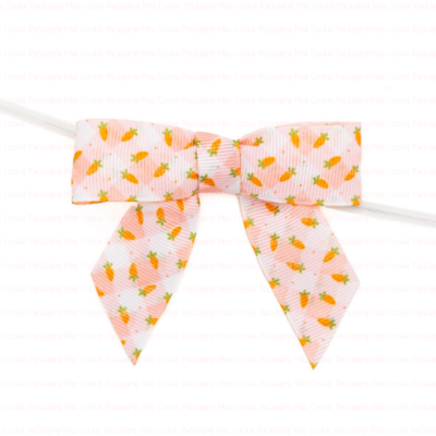 Orange Gingham Carrots Pre-Tied Bow