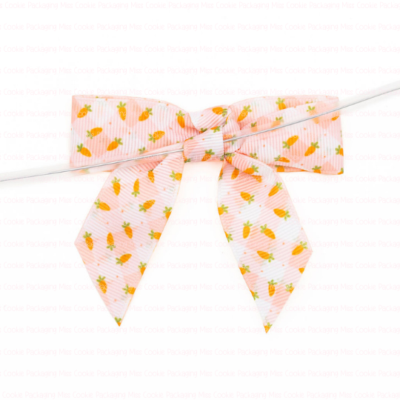 Orange Gingham Carrots Pre-Tied Bow
