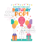 Birthday cake pop card balloon mockup