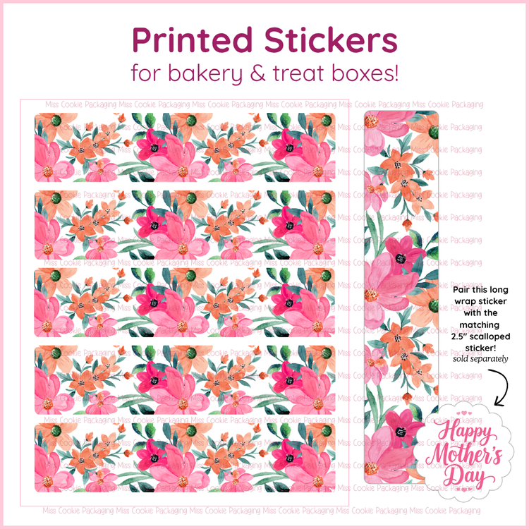 Mothers day Long sticker spring flowers (2) watercolor wrap sticker