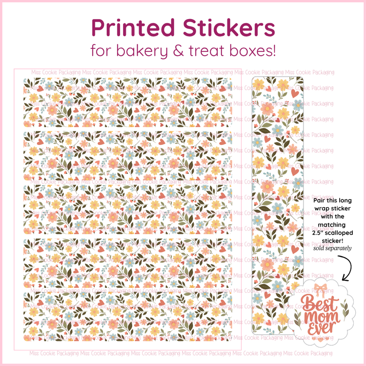 Mothers day Long sticker yellow flowers (2) best mom ever wrap sticker lovely floral