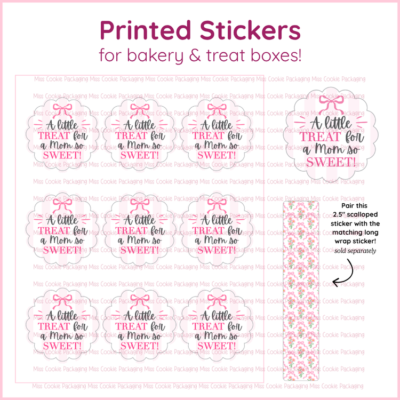 Mothers day scalloped sticker little treat for mom so sweet