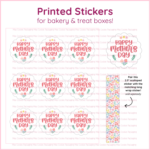 Mothers day scalloped sticker spring floral happy mother's day