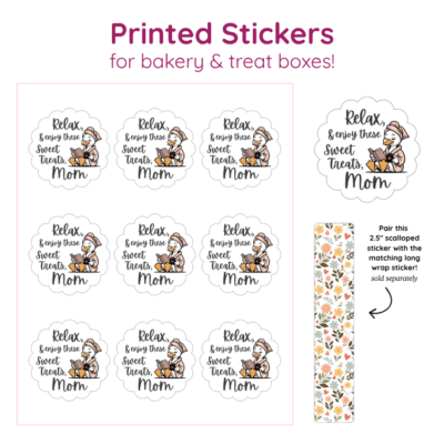 relax mom mothers day scalloped stickers