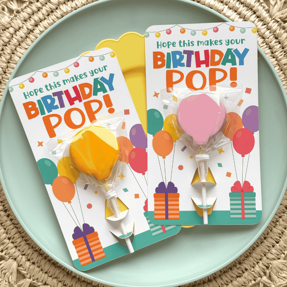 birthday pop cake pop card