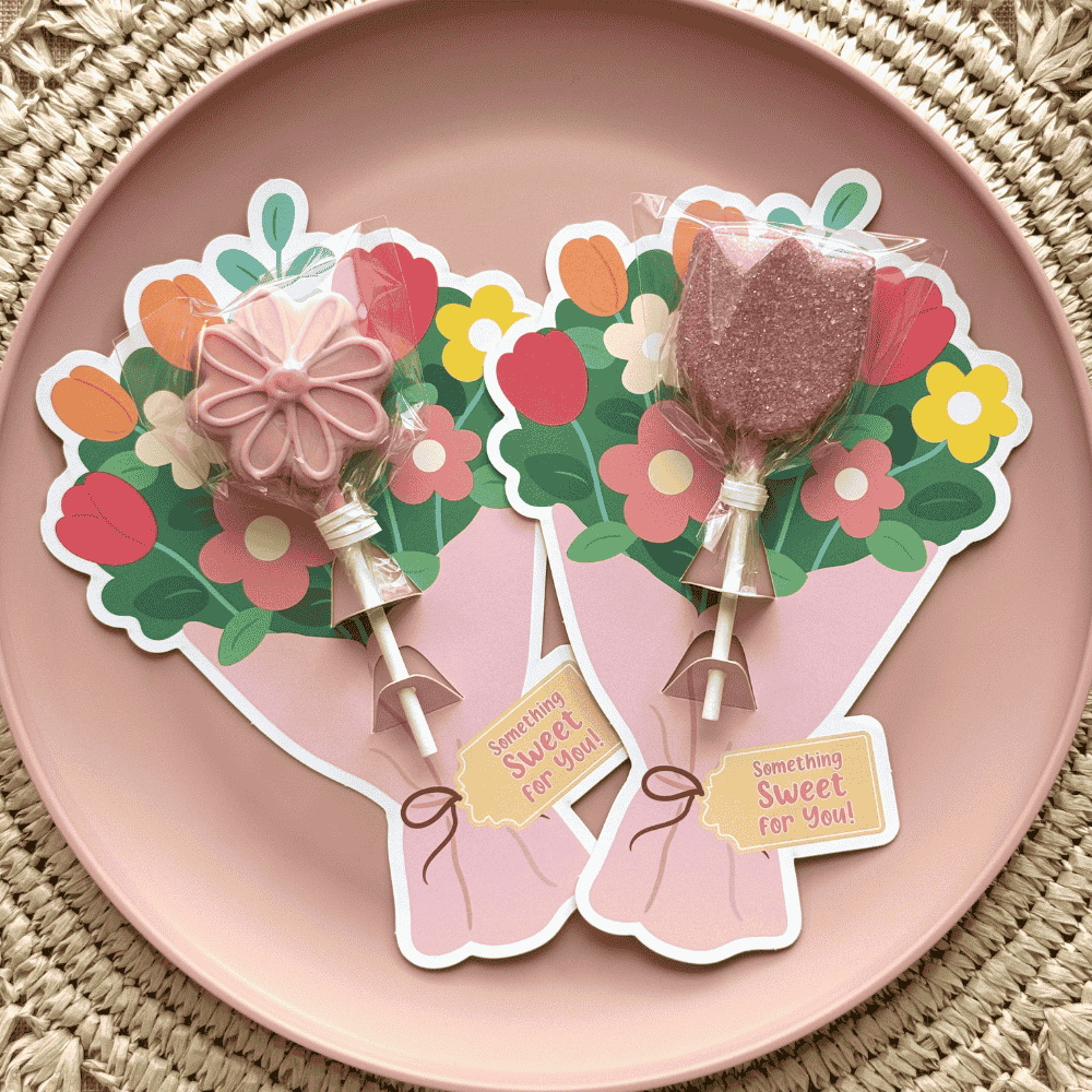 something sweet flower bouquet die cut cake pop card